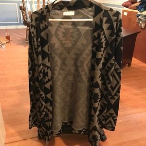 black and grey printed cardigan